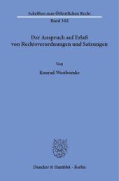 book Der Anspruch auf Erlaß von Rechtsverordnungen und Satzungen