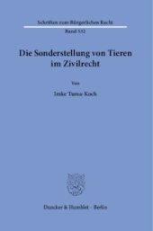 book Die Sonderstellung von Tieren im Zivilrecht