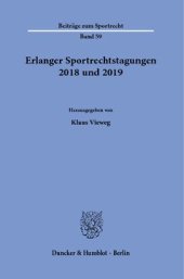 book Erlanger Sportrechtstagungen 2018 und 2019