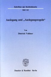 book Auslegung und »Auslegungsregeln«