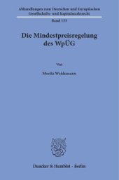 book Die Mindestpreisregelung des WpÜG