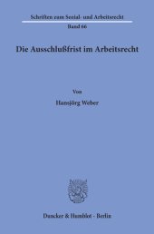 book Die Ausschlußfrist im Arbeitsrecht