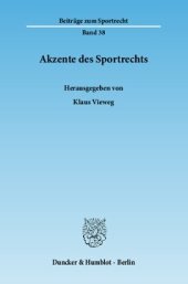 book Akzente des Sportrechts