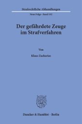 book Der gefährdete Zeuge im Strafverfahren