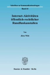 book Internet-Aktivitäten öffentlich-rechtlicher Rundfunkanstalten