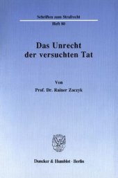 book Das Unrecht der versuchten Tat