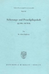 book Sicherungs- und Prozeßpflegschaft (§§ 1960, 1961 BGB)