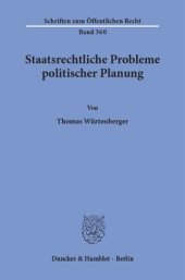 book Staatsrechtliche Probleme politischer Planung