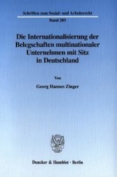 book Die Internationalisierung der Belegschaften multinationaler Unternehmen mit Sitz in Deutschland