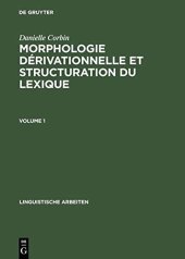 book Morphologie dérivationnelle et structuration du lexique