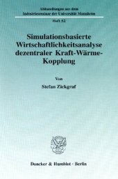 book Simulationsbasierte Wirtschaftlichkeitsanalyse dezentraler Kraft-Wärme-Kopplung