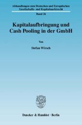 book Kapitalaufbringung und Cash Pooling in der GmbH