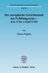 book Der europäische Gerichtsstand des Erfüllungsortes - Art. 5 Nr. 1 EuGVVO