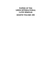 book Papers of the Leeds International Latin Seminar, vol. 8: Roman comedy, Augustan poetry, historiography