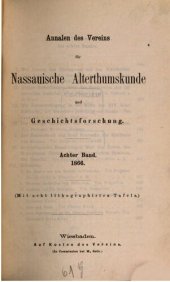 book Annalen des Vereins für Nassauische Altertumskunde und Geschichtsforschung