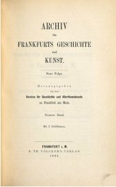 book Archiv für Frankfurts Geschichte und Kunst