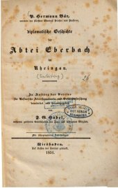 book Diplomatische Geschichte der Abtei Eberbach im Rheingau (Einleitung)