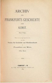 book Archiv für Frankfurts Geschichte und Kunst