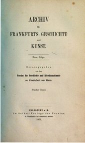 book Archiv für Frankfurts Geschichte und Kunst