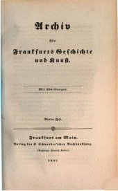 book Archiv für Frankfurts Geschichte und Kunst