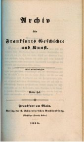 book Archiv für Frankfurts Geschichte und Kunst