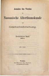 book Annalen des Vereins für Nassauische Altertumskunde und Geschichtsforschung