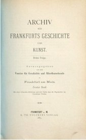 book Archiv für Frankfurts Geschichte und Kunst