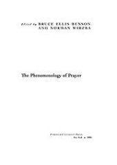 book The phenomenology of prayer