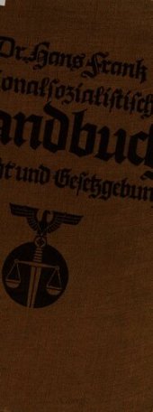 book Nationalsozialistisches Handbuch für Recht und Gesetzgebung