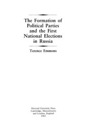 book The formation of political parties and the first national elections in Russia