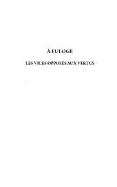 book À Euloge. Les vices opposés aux vertus