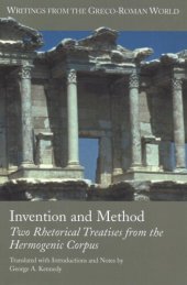 book Invention and method: two rhetorical treatises from the Hermogenic corpus