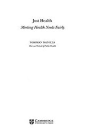 book Just health: meeting health needs fairly