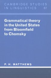 book Grammatical theory in the United States from Bloomfield to Chomsky