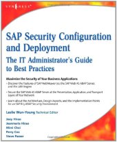 book SAP Security Configuration and Deployment: The IT Administrator's Guide to Best Practices