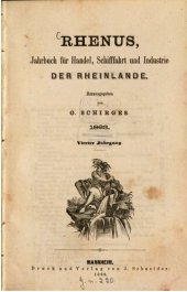 book Rhenus, Jahrbuch für Handel, Schifffahrt und Industrie der Rheinlande