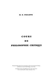 book 1956 - Cours de Philosophie Critique