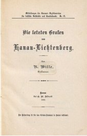 book Die letzten Grafen von Hanau-Lichtenberg