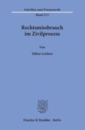 book Rechtsmissbrauch Im Zivilprozess