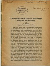 book Oberbayerische Ritter im Dienste der wittelsbachischen Markgrafen von Brandenburg