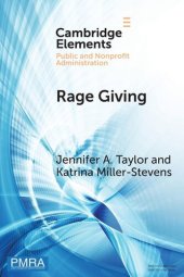 book Rage Giving (Elements in Public and Nonprofit Administration)