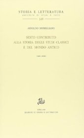 book Sesto contributo alla storia degli studi classici e del mondo antico