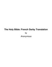 book The Holy Bible: French Darby Translation