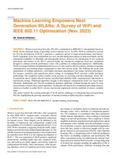book Machine Learning Empowers Next Generation WLANs: A Survey of WiFi and IEEE 802.11 Optimization (Nov. 2023)