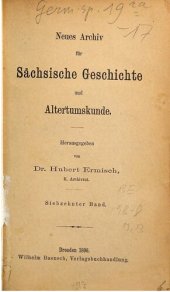 book Neues Archiv für Sächsische Geschichte und Altertumskunde