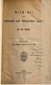 book Geschichte des Kurstaates und Königreiches Sachsen / Neuere Geschichte Sachsens von 1806 - 1866