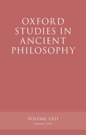 book Oxford Studies in Ancient Philosophy, Volume 62