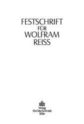 book Festschrift für Wolfram Reiß: Zum 65. Geburtstag