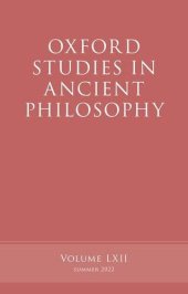 book Oxford Studies in Ancient Philosophy