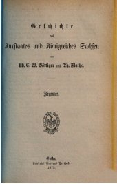 book Geschichte des Kurstaates und Königreiches Sachsen / Register